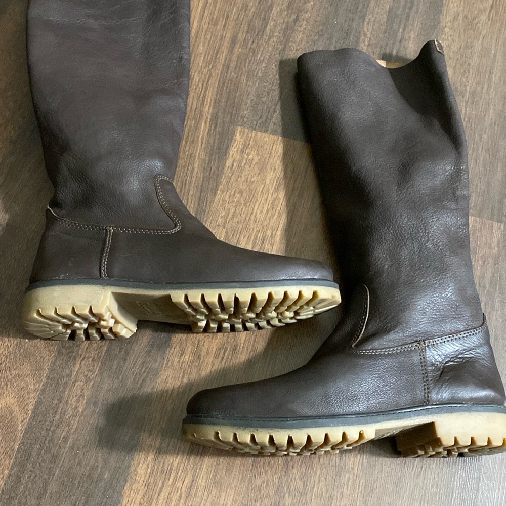 Roots Riding Brown Leather High Boots Size 38 - Picture 5 of 16